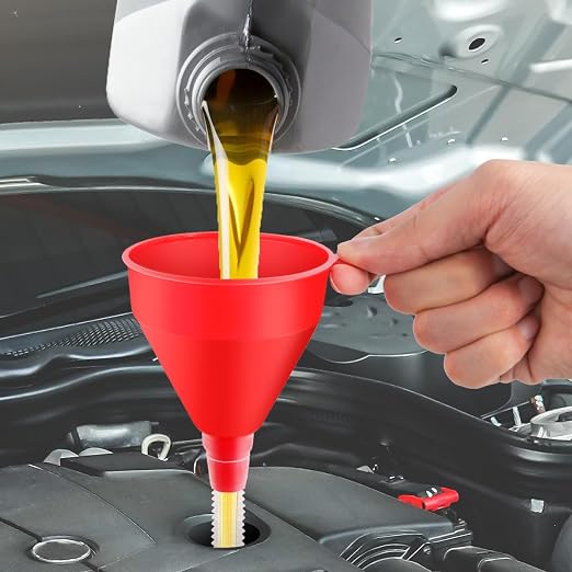Arcimatto 3 Pack Automotive Oil Funnels Set, Right Angle Funnels, Car Plastic - Image 2