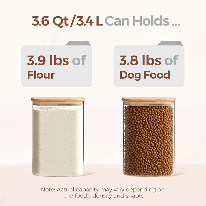 ComSaf 3.6 Qt Glass Food Storage Containers Set of 2, Large Storage Containers - Image 3