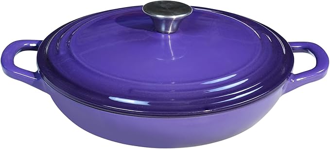 Flavehc Braiser Enameled Cast Iron Braiser 3 qt Braiser Pan by FLAVEHC