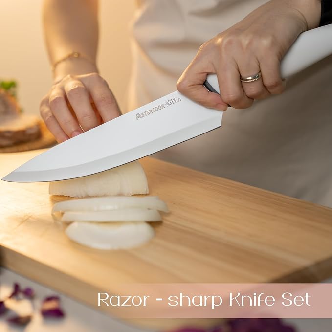 Astercook Knife Set with Block and Sharpener, 22 Piece Kitchen Knife Set - Image 3