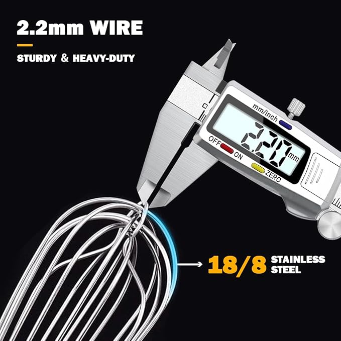 18/10 Stainless Steel Large Whisk, 15.5 inch Heavy Duty Long Whisk Suitable - Image 5