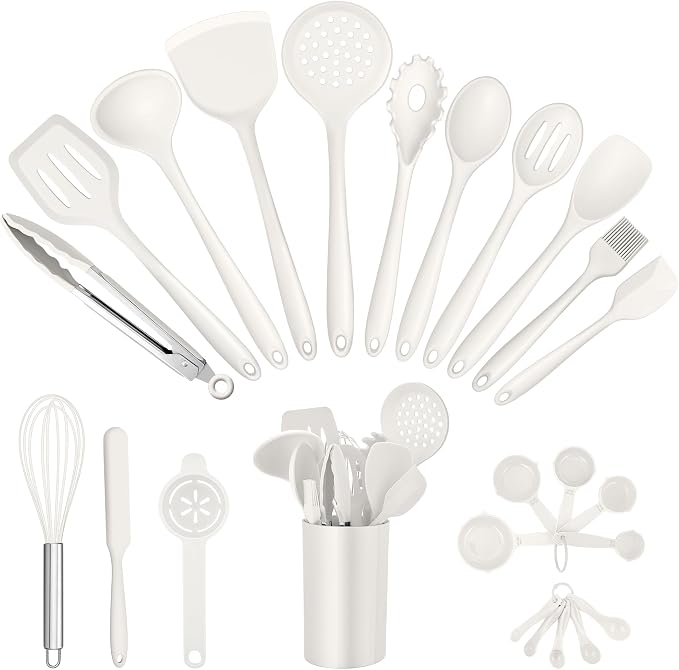 E-far Silicone Cooking Utensils Set, 25 Piece Kitchen Utensils by E-far