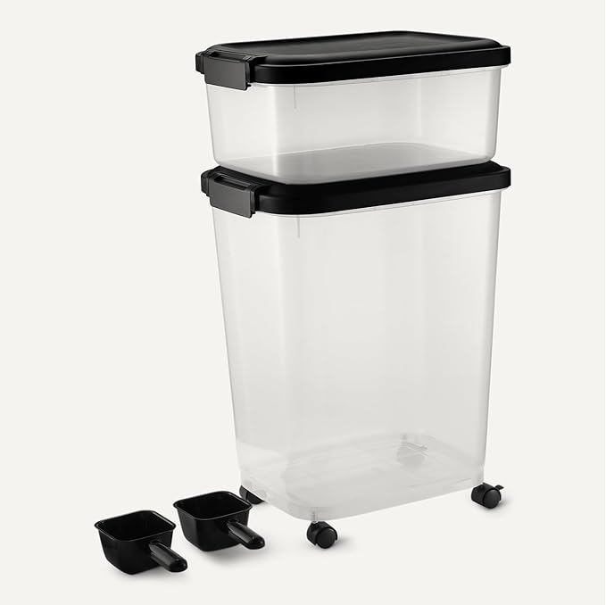 Amazon Basics Pet Food Storage Container Set, 30lbs and 10lbs - Image 3