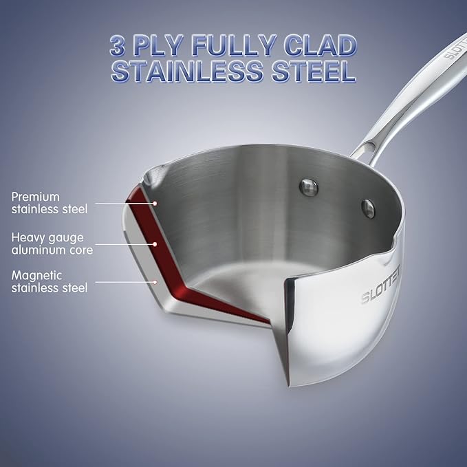 SLOTTET 3.5 Quart Stainless Steel Saucepan - Image 4
