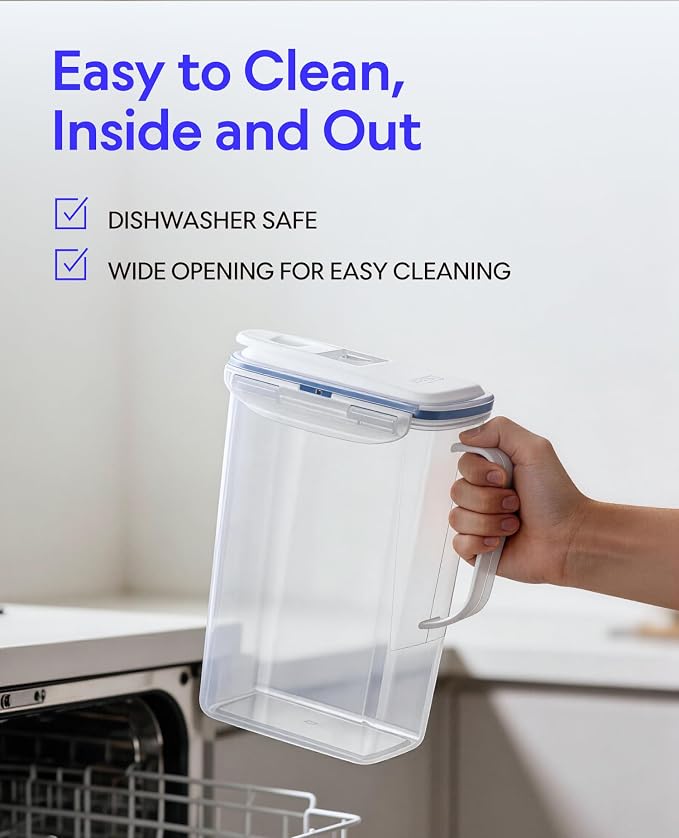 LocknLock Aqua Fridge Door Water Jug | Clear Pitcher | BPA Free Plastic Pitcher - Image 4