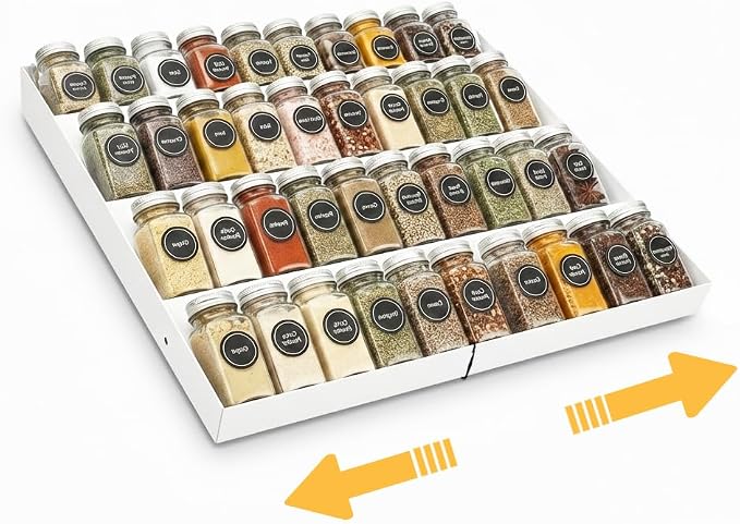 GOENDR Metal Spice Drawer Organizer, 4 Tier Spice Rack by GOENDR