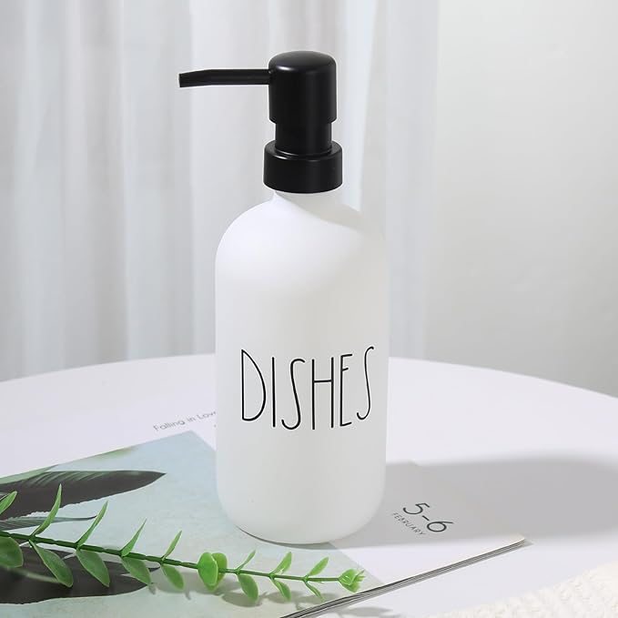 VIMERPA Dish Soap Dispenser, Matte White Soap Dispenser - Image 6