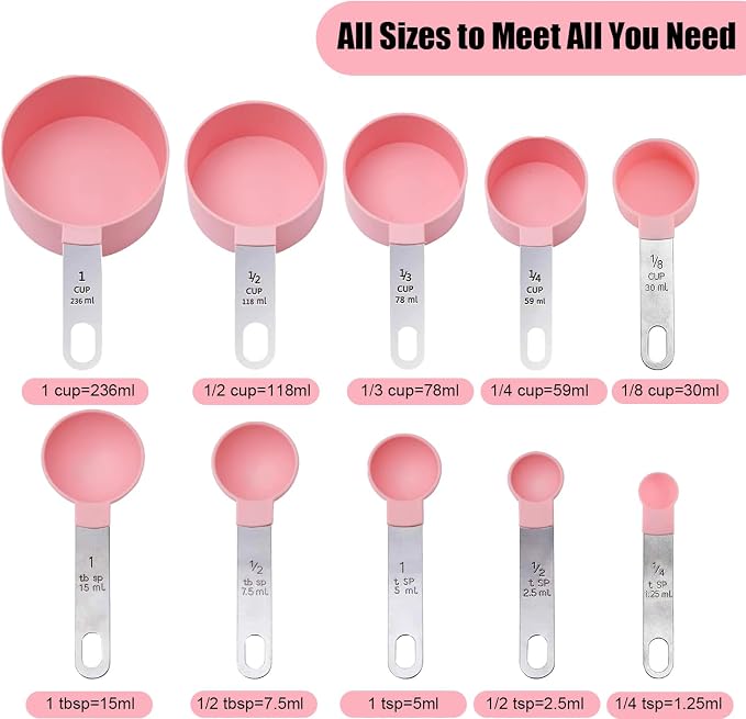 Measuring Cups and Spoons Set, 10-Piece Stackable Kitchen Tools - Image 2