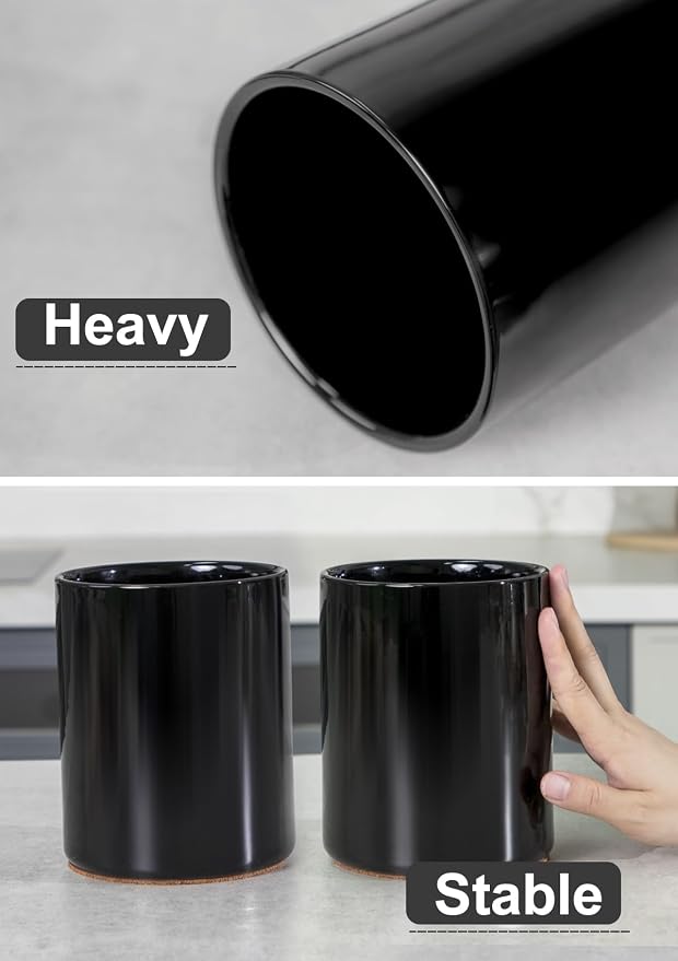 Nucookery Utensil Holder, 6.4" Ceramic Kitchen Utensil Holder - Image 4