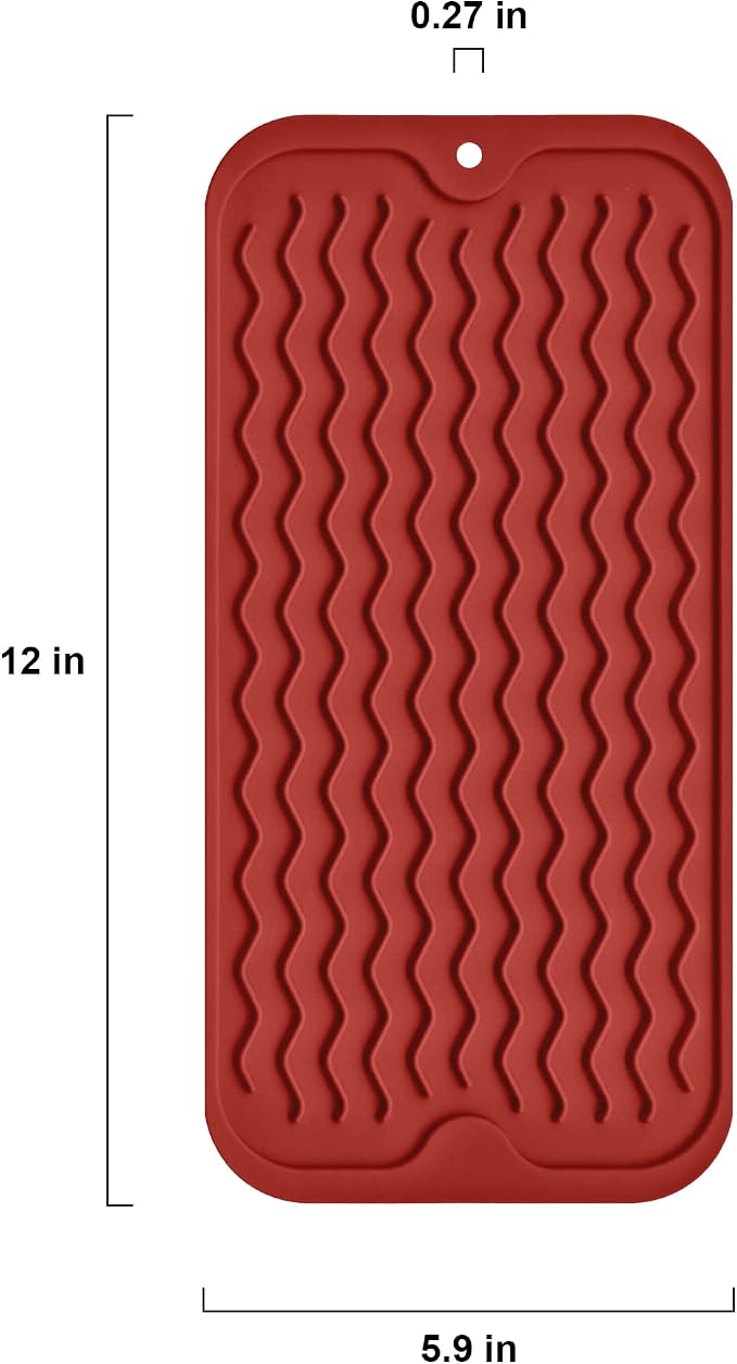 Silicone Dish Drying Mat, Non-Slip Easy Clean Sink Mat Large Heat-resistant - Image 3