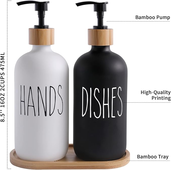 MOMEEMO Soap Dispenser Set, Contains Hand and Dish Soap Dispenser, Suitable - Image 7