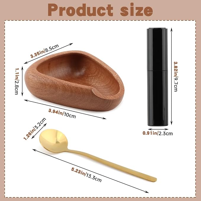 Coffee Bean Dosing Cup, Wood/Ceramic Coffee Dosing Tray Coffees Bean Weighing - Image 2