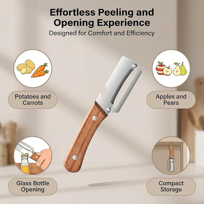 2 Pack Multifunctional Vegetable Peeler, Stainless Steel Blade - Image 5