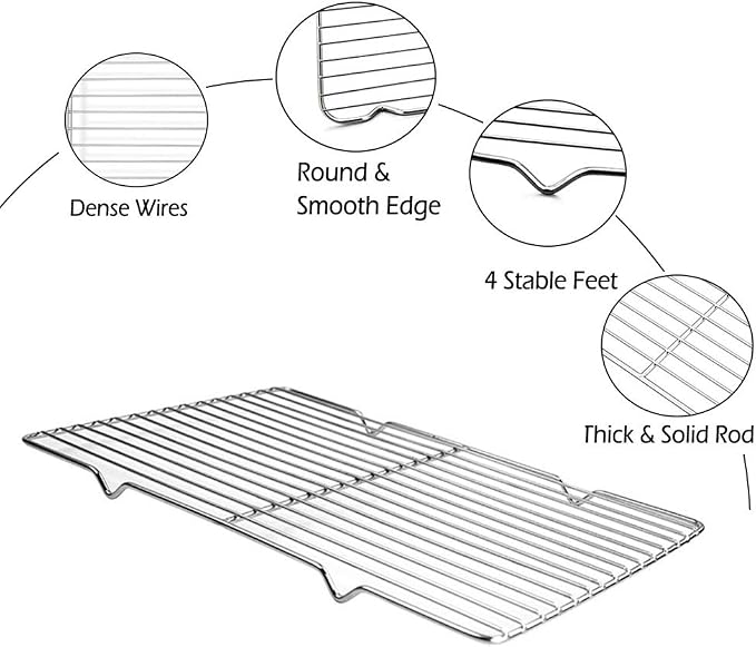 Heavy Duty Baking Rack 6.3"X10.1" Stainless Steel Cooling Rack Oven Safe Fits - Image 4