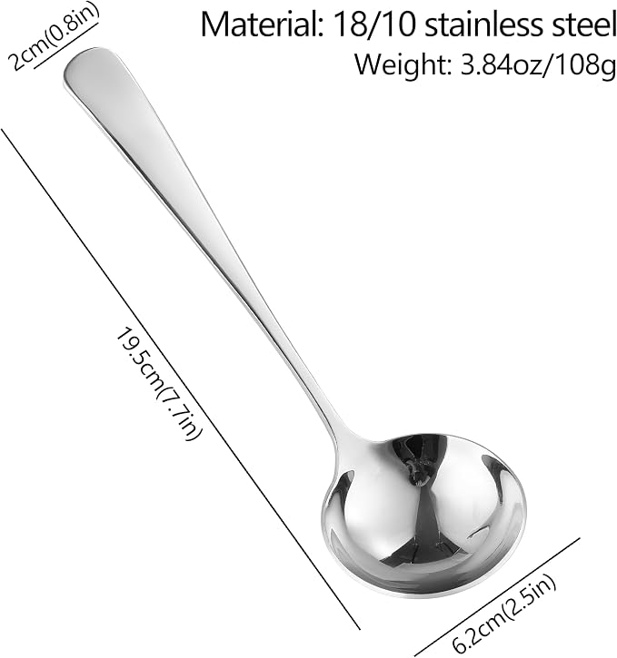 Small Ladle for Serving, 7.8 Inch 18/10 Stainless Steel Mini Gravy Ladle for - Image 2