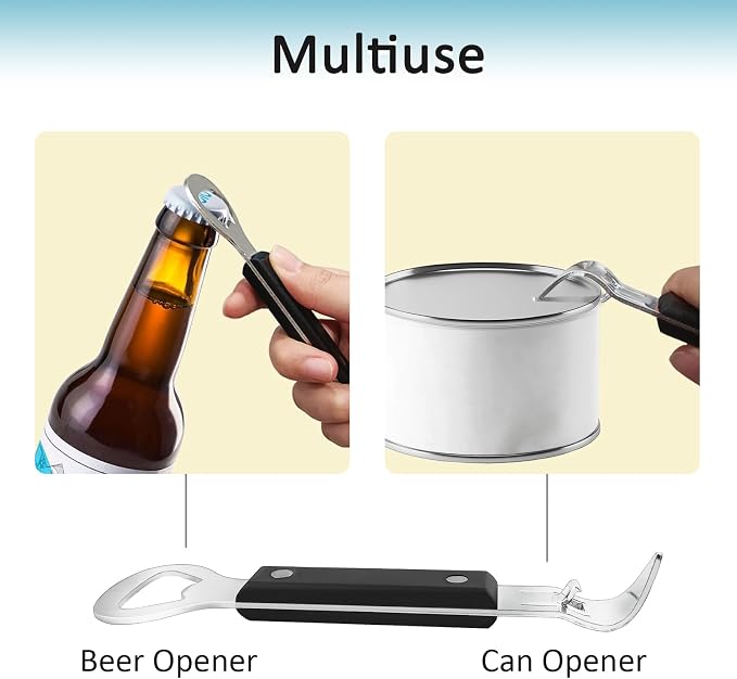 Can Punch Opener Little Cook Stainless Steel Can & Bottle Opener, Manual 2 in 1 - Image 3