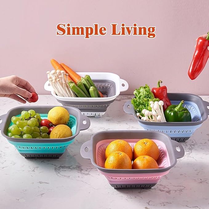 LogFaadCoi 3 Pcs Collapsible Colander and Strainer, Silicone Strainer Colanders - Image 3