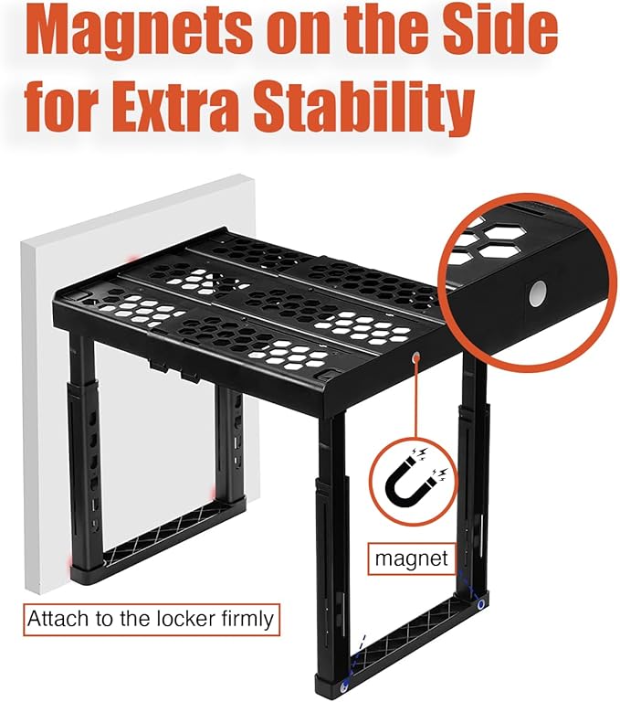 Piffny Locker Organizer Shelf， Adjustable Width and Height, Ideal Locker Shelf - Image 7