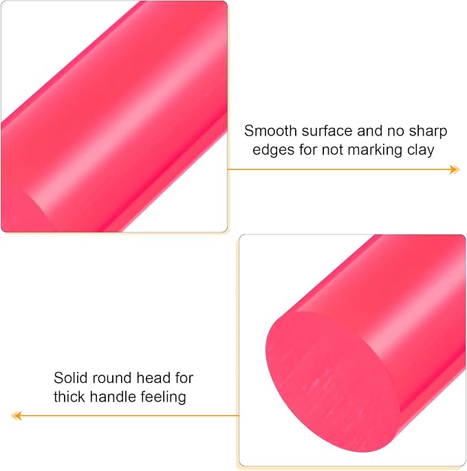 HARFINGTON Acrylic Clay Roller 8 Inch x 1 Inch Solid Non-Stick Plastic Round - Image 4