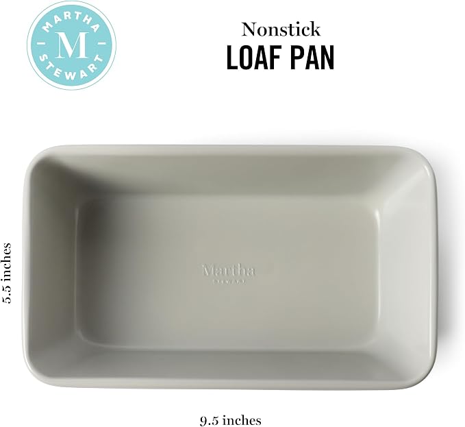 Martha Stewart Gallen 9-Inch Nonstick Carbon Steel Loaf Pan – Cool Grey - Image 2