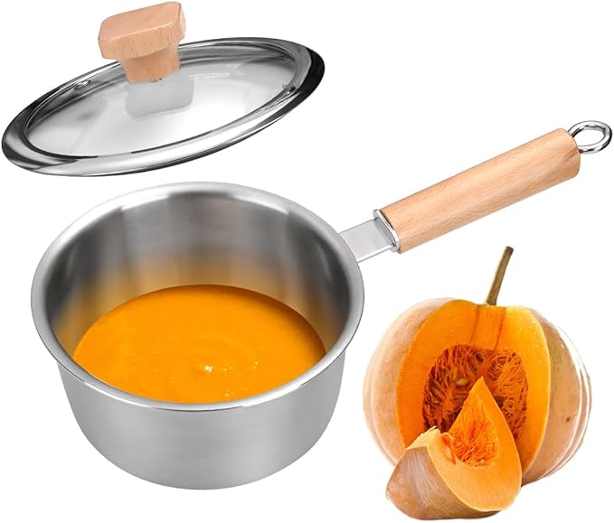 Saucepan with Lid, 1.5QT Uncoated Stainless Steel Sauce Pan with Staly-Cool - Image 8