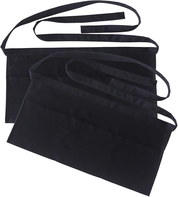 Resist water 3 big Pockets Waist Server Apron Kitchen Restaurant Unisex Half by SEW+UR+LIFE