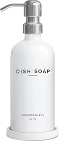 White Glass Dish Soap Dispenser by BrighterBarns