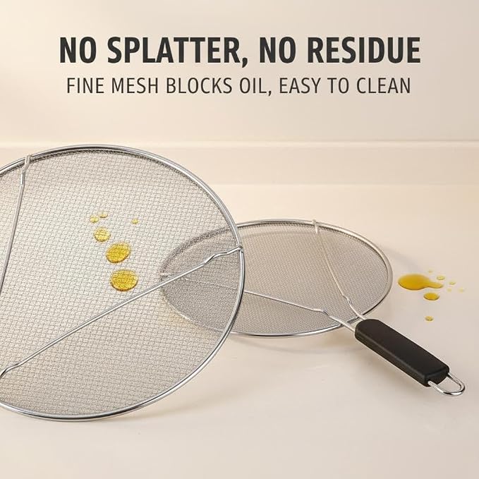 KitchenGuard Stainless Steel Splatter Guard Set of 2 - Image 3