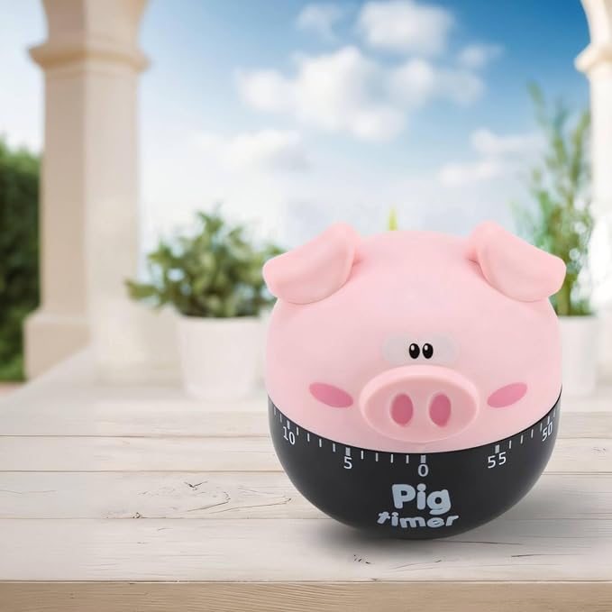 Cute Pig Kitchen Timer, 55 Minute Timer Mechanical Count Down Timer Clock - Image 9