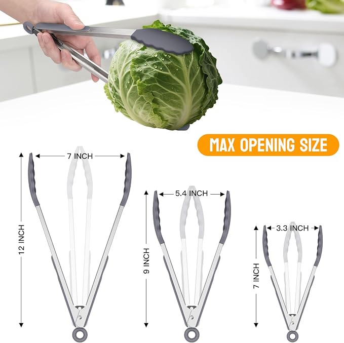 HOTEC Premium Stainless Steel Locking Kitchen Tongs - Image 7