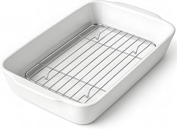 HOMBENE 2 QT Small Ceramic Baking Dish, Lasagna Pan by HOMBENE