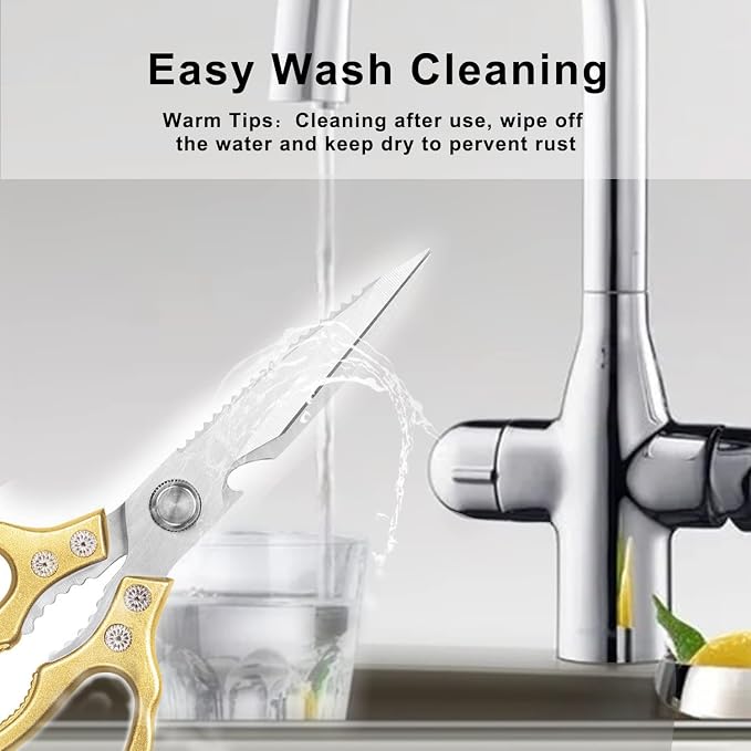 AWinjoy Kitchen Scissors, Heavy Duty Sharp Shears Dishwasher Safe, Kitchen - Image 5