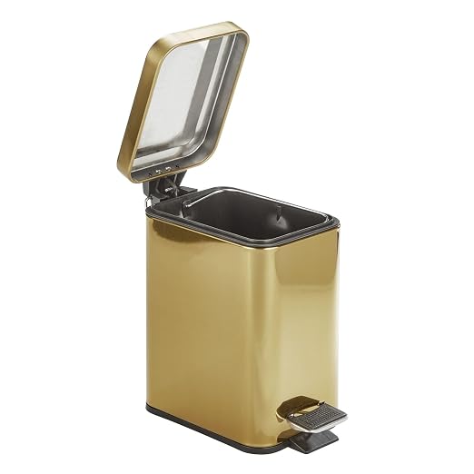 mDesign Slim Metal Rectangle 0.8 Gallon Trash Can - Image 7