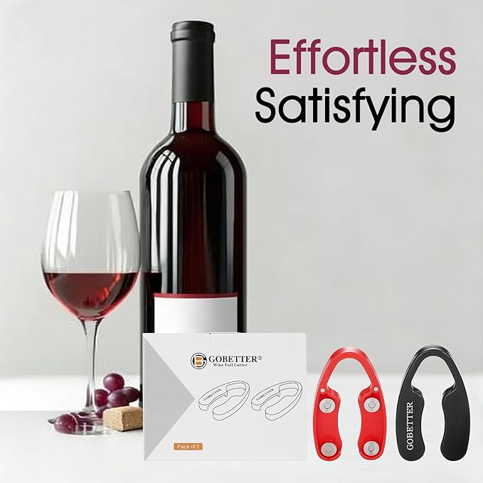 GOBETTER 2 Pcs Wine Foil Cutter Magnetic Design, 4 Stainless Blades Foil - Image 7