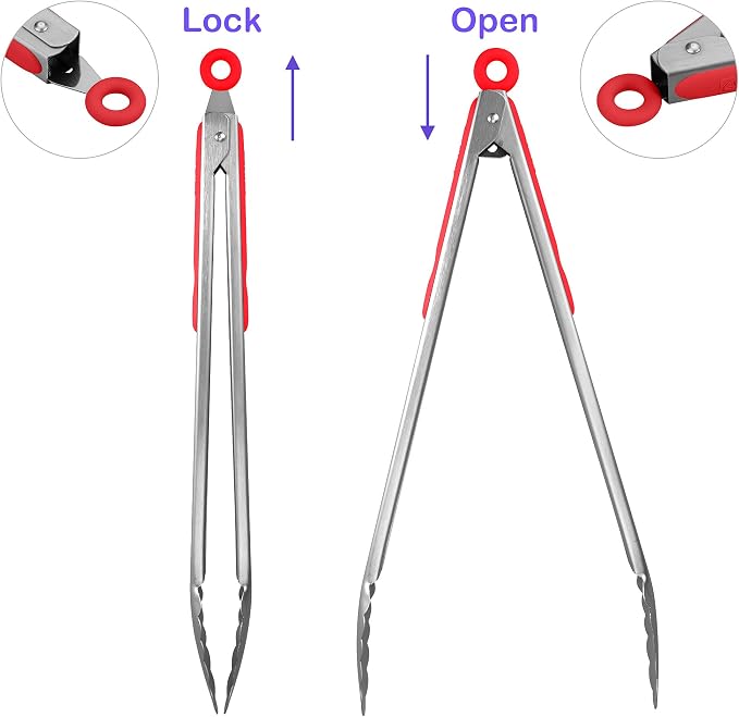 304 Stainless Steel Kitchen Cooking Tongs - Image 3