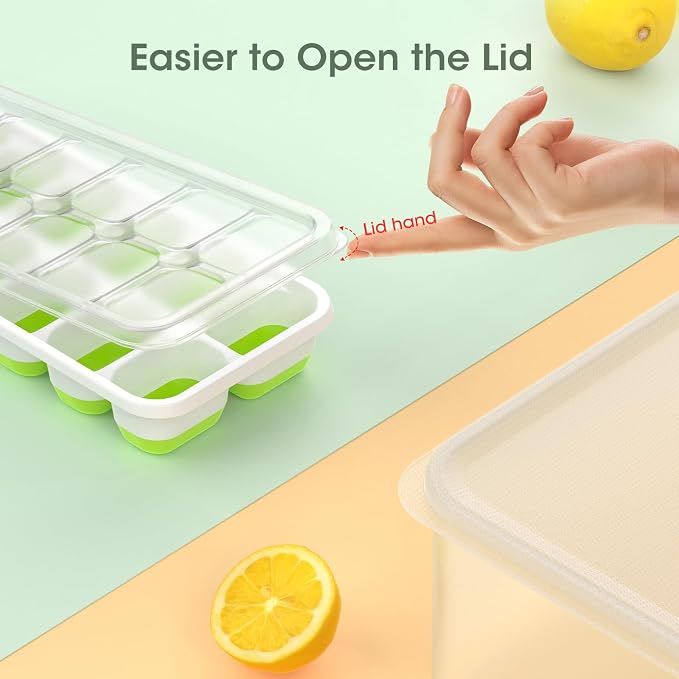 DOQAUS Ice Cube Tray with Lid and Bin - Image 7