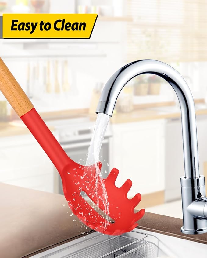 Silicone Pasta Fork and Ladle Spoon Set - Image 5