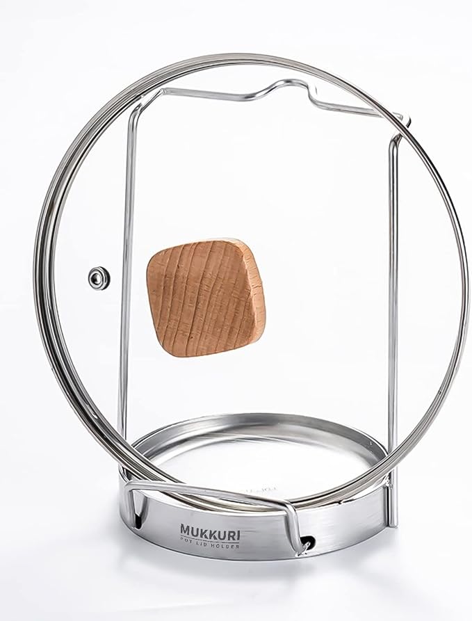 Pot Lid Organizer, Pot Lid Holder 304 Stainless Steel Pot Lid Stand, Lid and - Image 2
