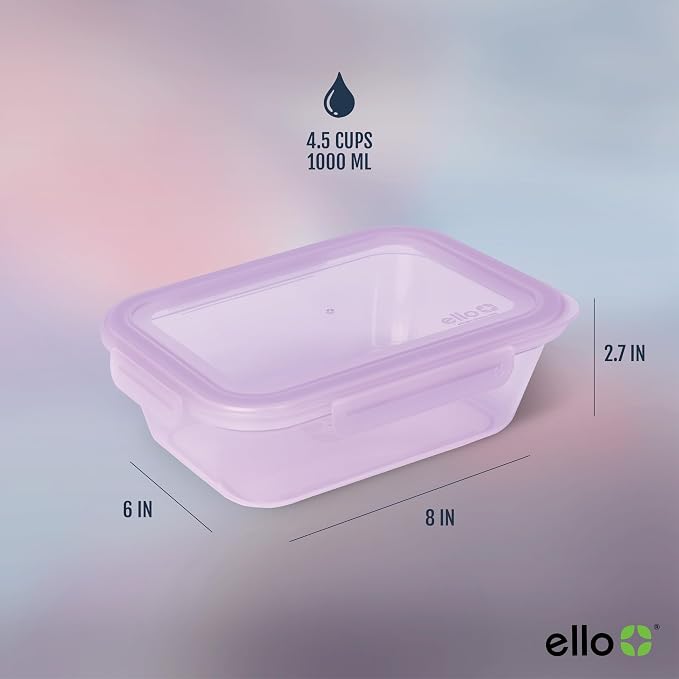 Ello Snap & Nest 10-Piece 4.5 Cup Plastic Meal Prep Set, Reusable Food - Image 7