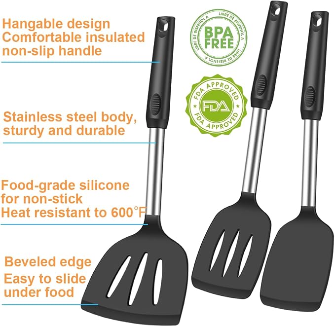 KLAQQED Spatula Set Silicone Heat Resistant - Image 2