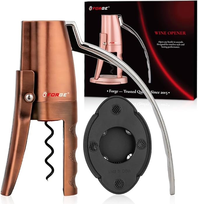 Forge Quality Compact Vertical Lever Corkscrew Wine Opener by Forge