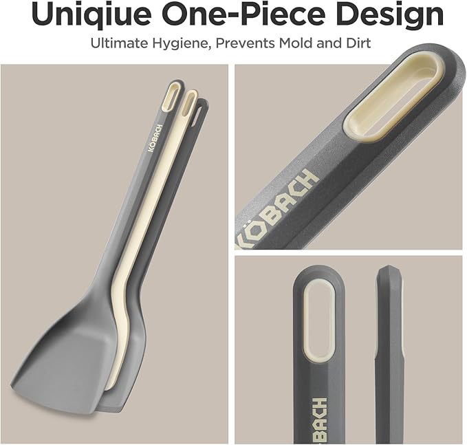 2 Pack Silicone Spatula, Heat Resistant 600°F Silicone Spatulas Set, Turner & - Image 5