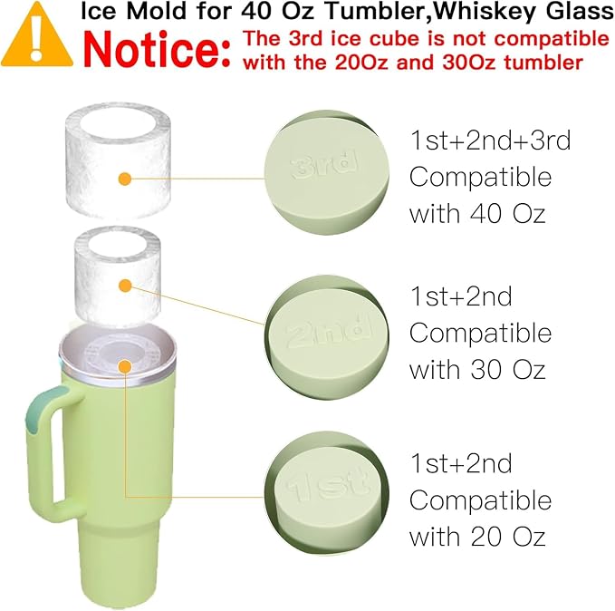 Ice Cube Tray for Tumbler Cup 30Oz-40Oz, Easy Fill and Release Ice Maker for - Image 5