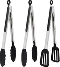12 Inch Kitchen Tongs Set of 3, Silicone Tongs by Pharamat