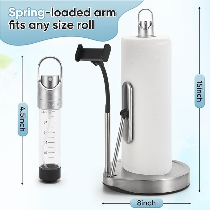 Paper Towel Holder with Spray Bottle - Image 4