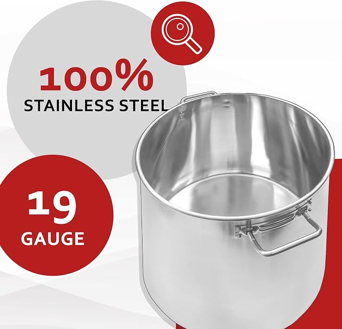 Concord 180 Quart Stainless Steel Stock Pot Cookware - Image 8