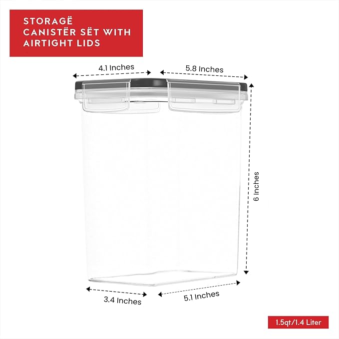 DWËLLZA KITCHEN Airtight Food Storage Container Set - Image 3