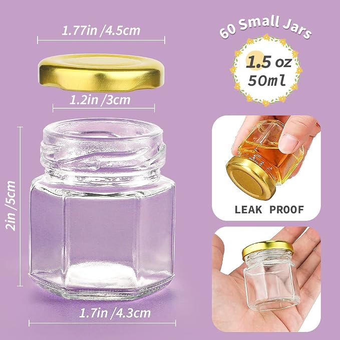 Syntic 60 Pcs Small Glass Containers - Image 6