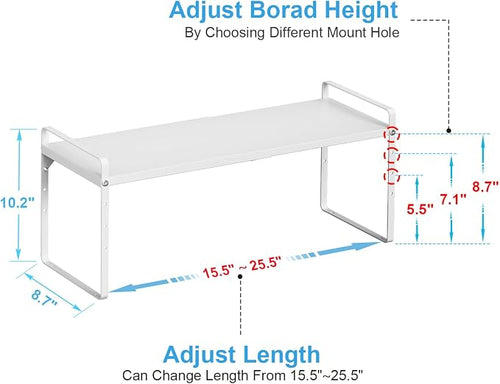15.5 to 25.5 Inch Expandable Kitchen Cabinet Organizer Shelf, 30 LBS Heavy Duty - Image 2