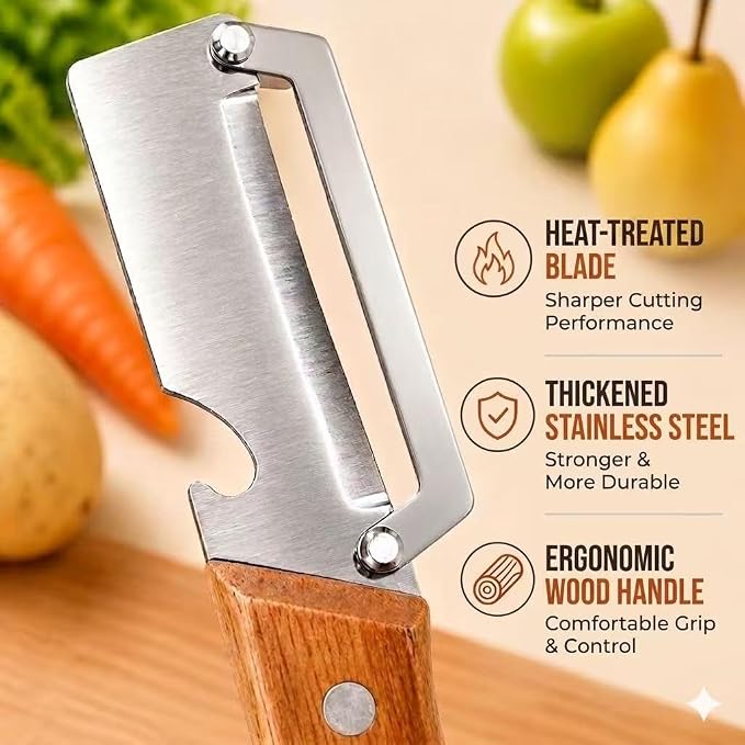 2-Pack Vegetable Peeler with Bottle Opener, Thickened Stainless Steel Wide Blade - Image 2